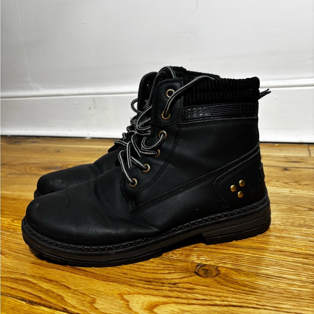 Black Steel Toe Work Boots Safety Toe Hiking / Work Boot - Picture 2 of 4